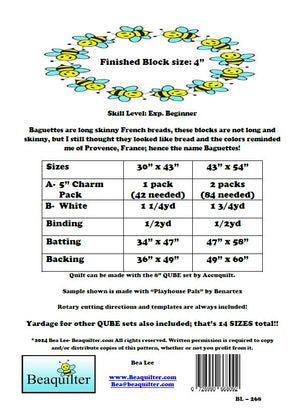 BL268 Baguettes Charm pack Quilt pattern 2 sizes