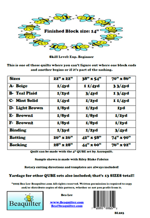 BL283 Bear Hugs Quilt pattern 3 sizes