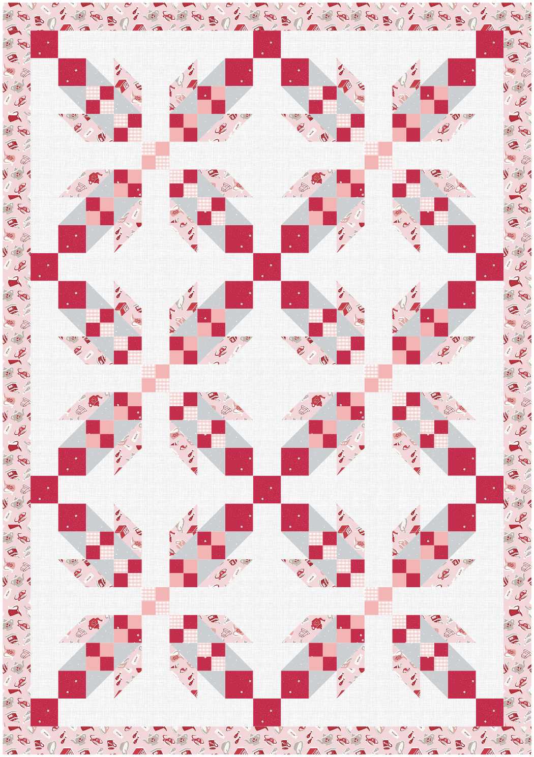 BL283 Bear Hugs Quilt Fabric KIT in 3 sizes
