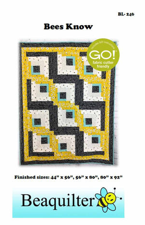 BL246 Bees Know Quilt pattern 3 sizes Accuquilt FQ friendly rotary cutting included