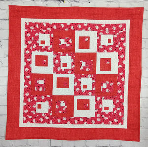 Bento Box Hello Kitty Red and White modern baby lap quilt