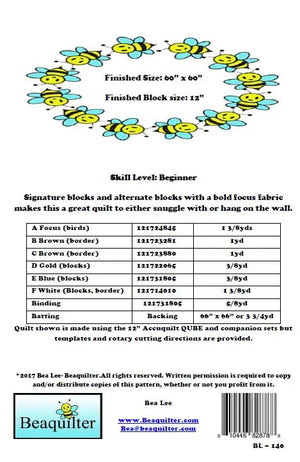 BL140 Bird Watching quilt pattern easy Accuquilt friendly, rotary cutting instructions included