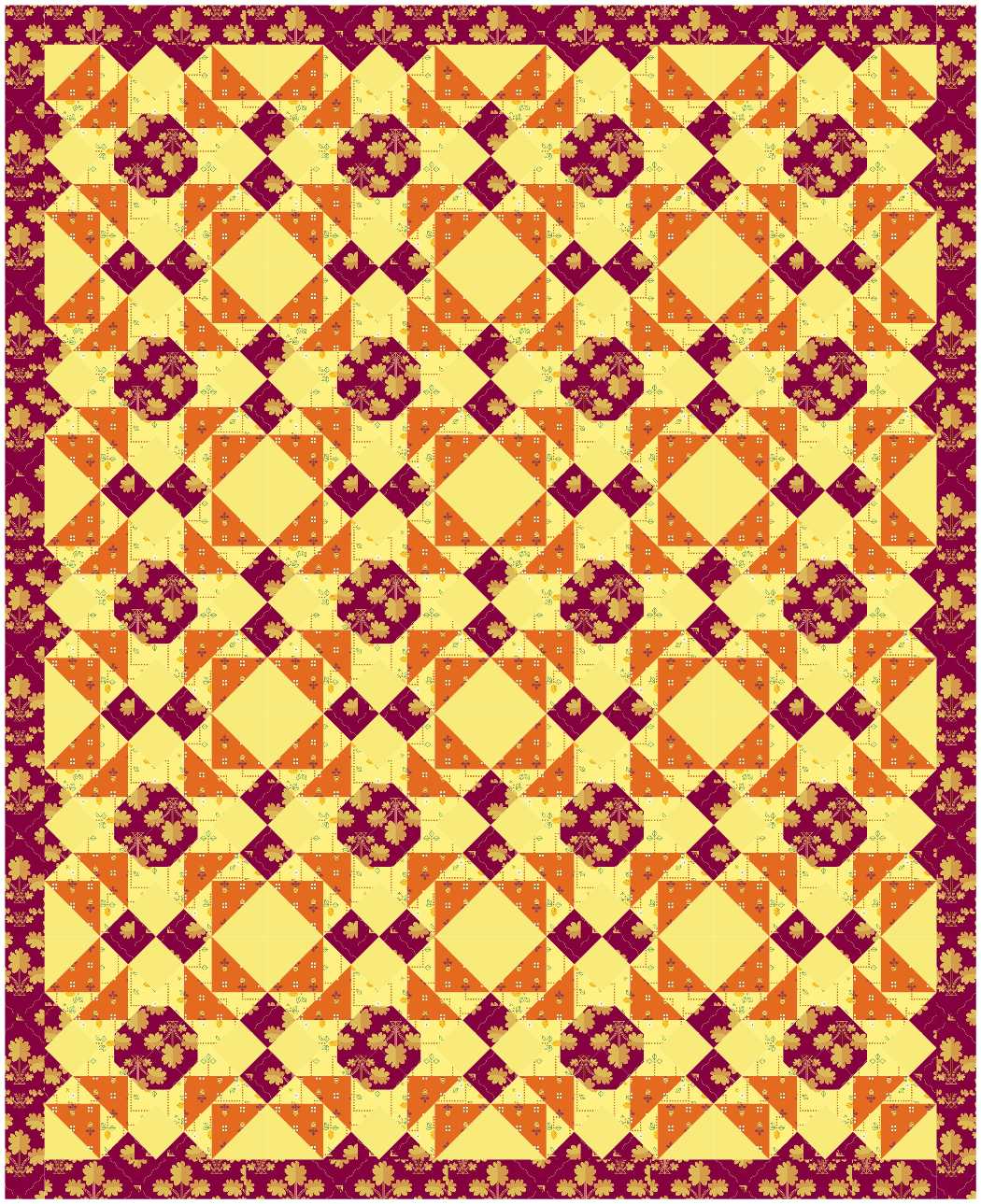 BL157 Blooming Onion Quilt Kit MEDIUM Norahs garden