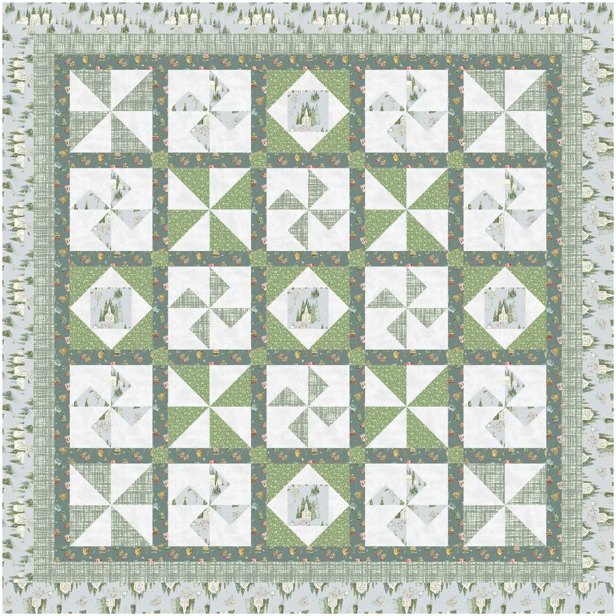 BL252 Blue Heelers Quilt fabric KIT