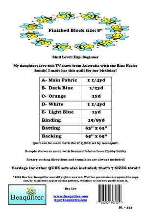 BL252 Blue Heelers pattern Accuquilt friendly rotary cutting included plus 6 more QUBE options