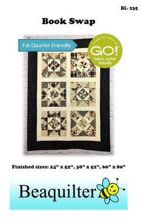 BL235 Book Swap Quilt FQ pattern Accuquilt friendly 3 sizes