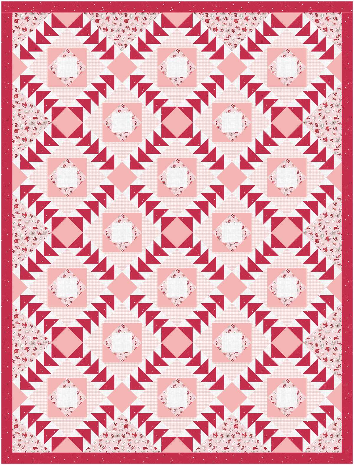 BL183 Camellia Quilt fabric Kit LARGE