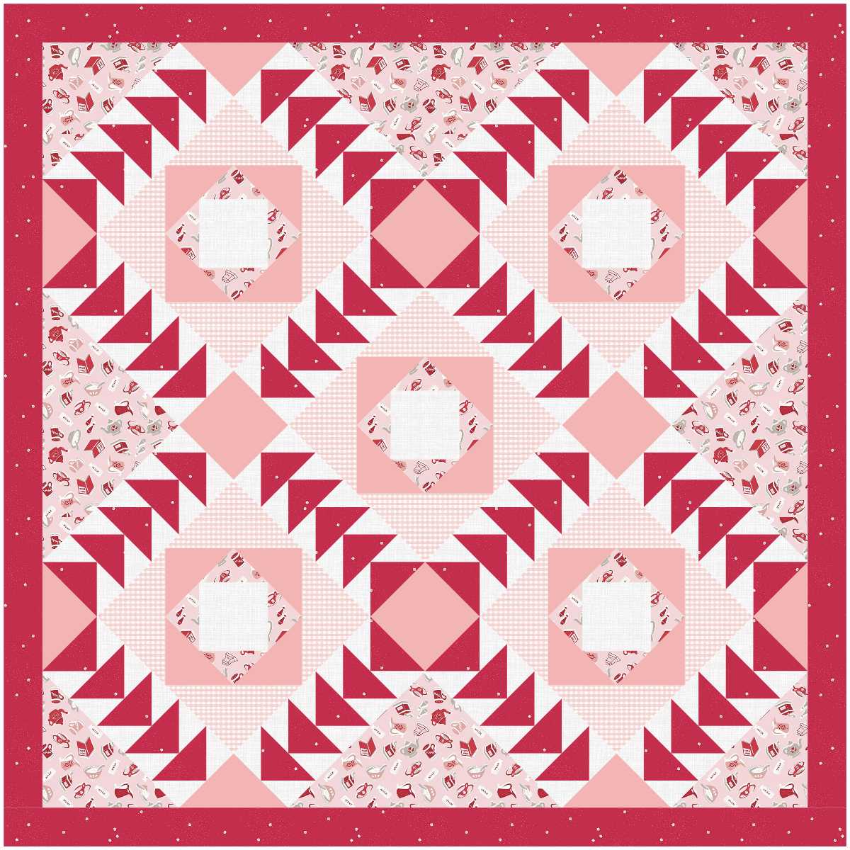BL183 Camellia Quilt fabric Kit MEDIUM