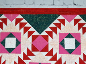 Camellia Pink retro sewing Modern baby lap quilt