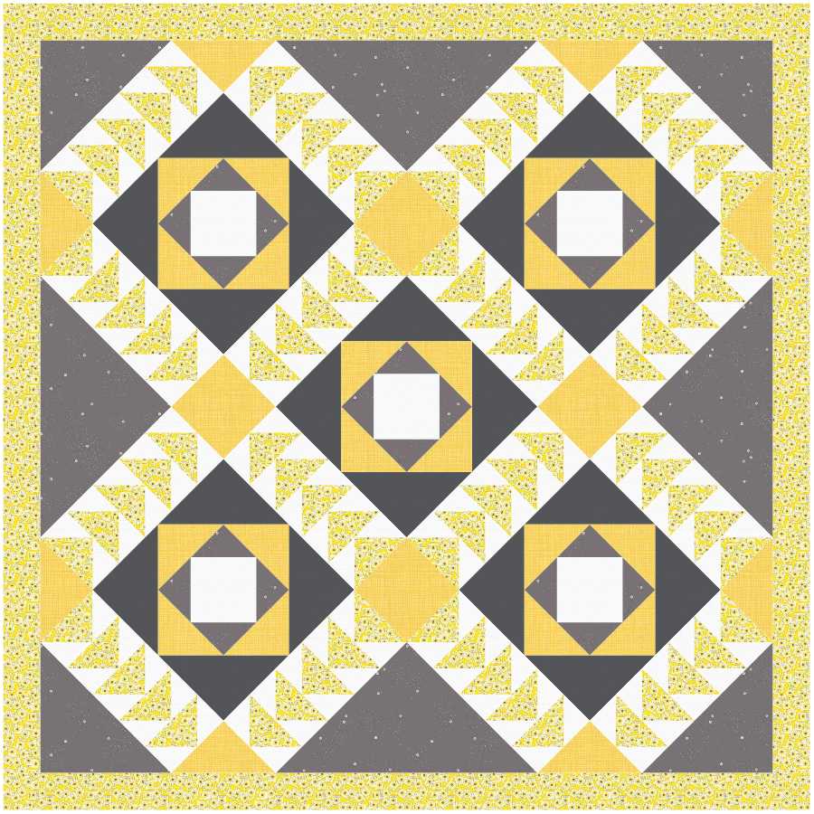 BL183 Camellia Quilt fabric Kit MEDIUM Sunflower