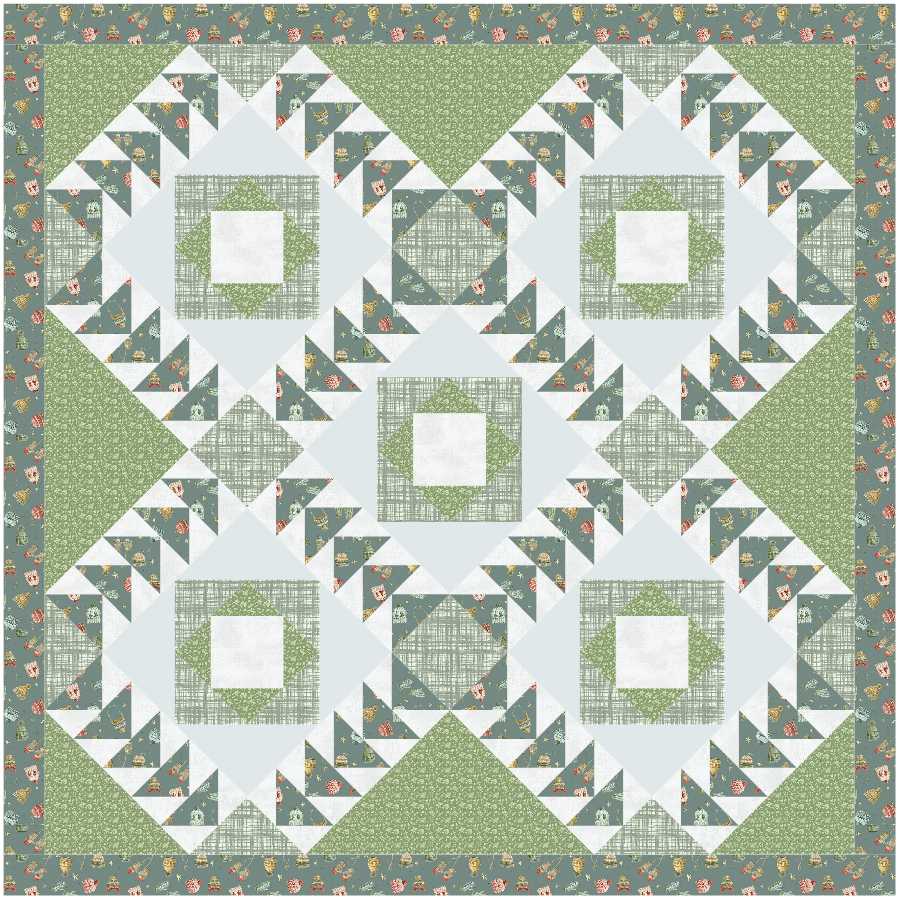 BL183 Camellia Quilt fabric Kit MEDIUM Winter