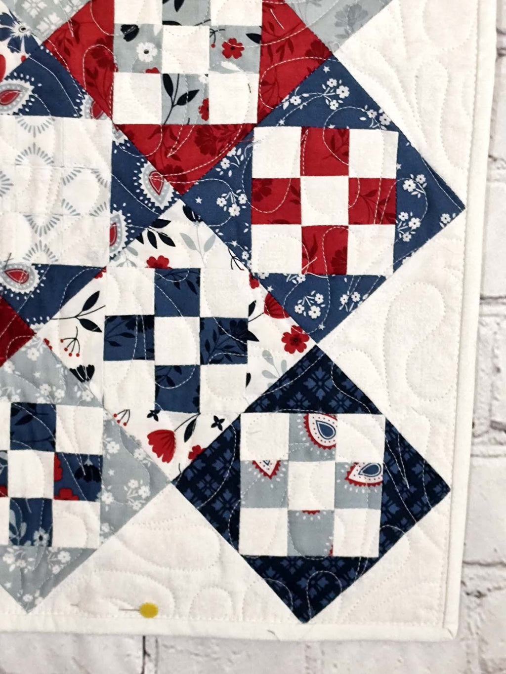 Patriotic Floral Modern wall hanging table topper quilt