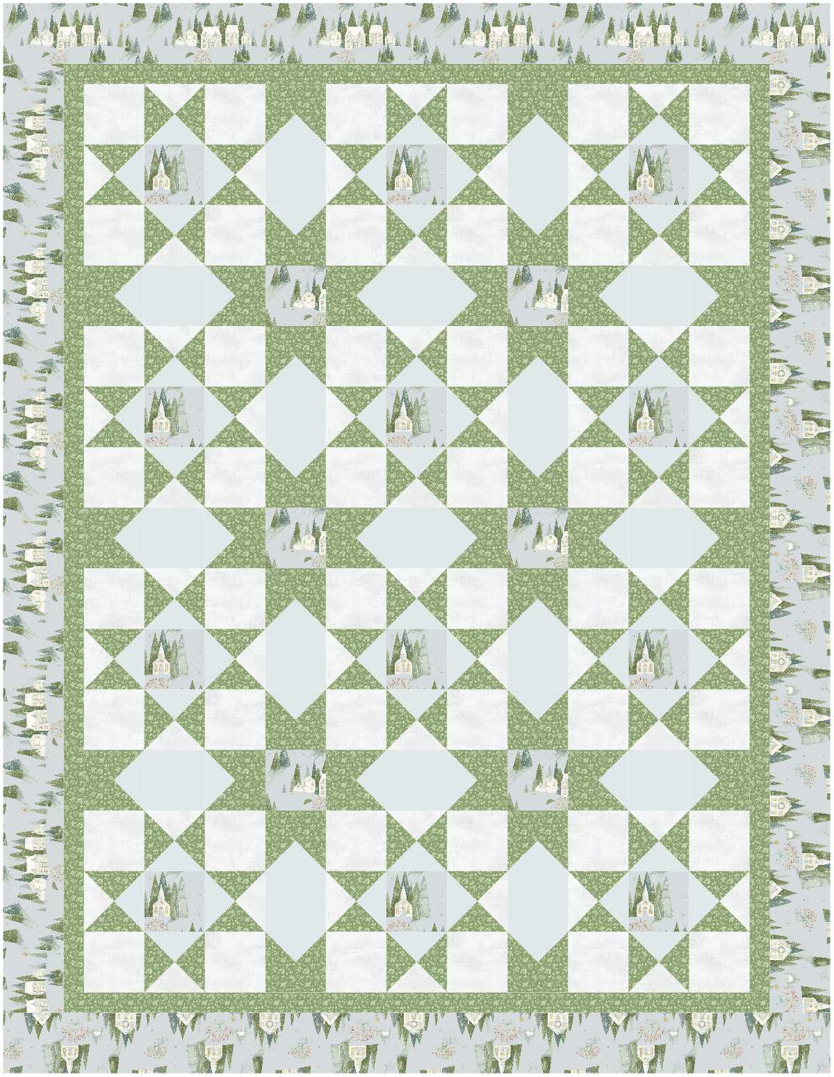 BL245 Chicken Coop Quilt fabric KIT MEDIUM