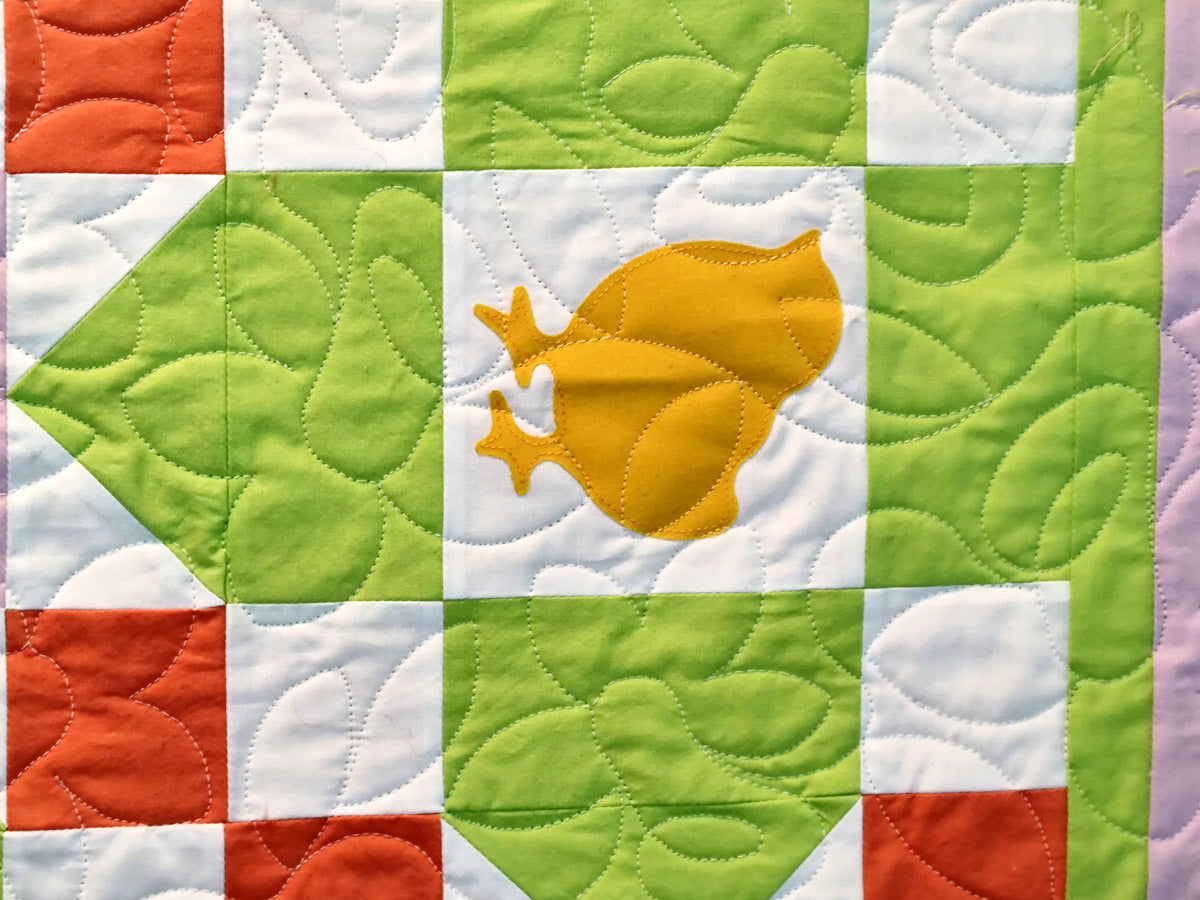 Spring Chicks modern baby quilt