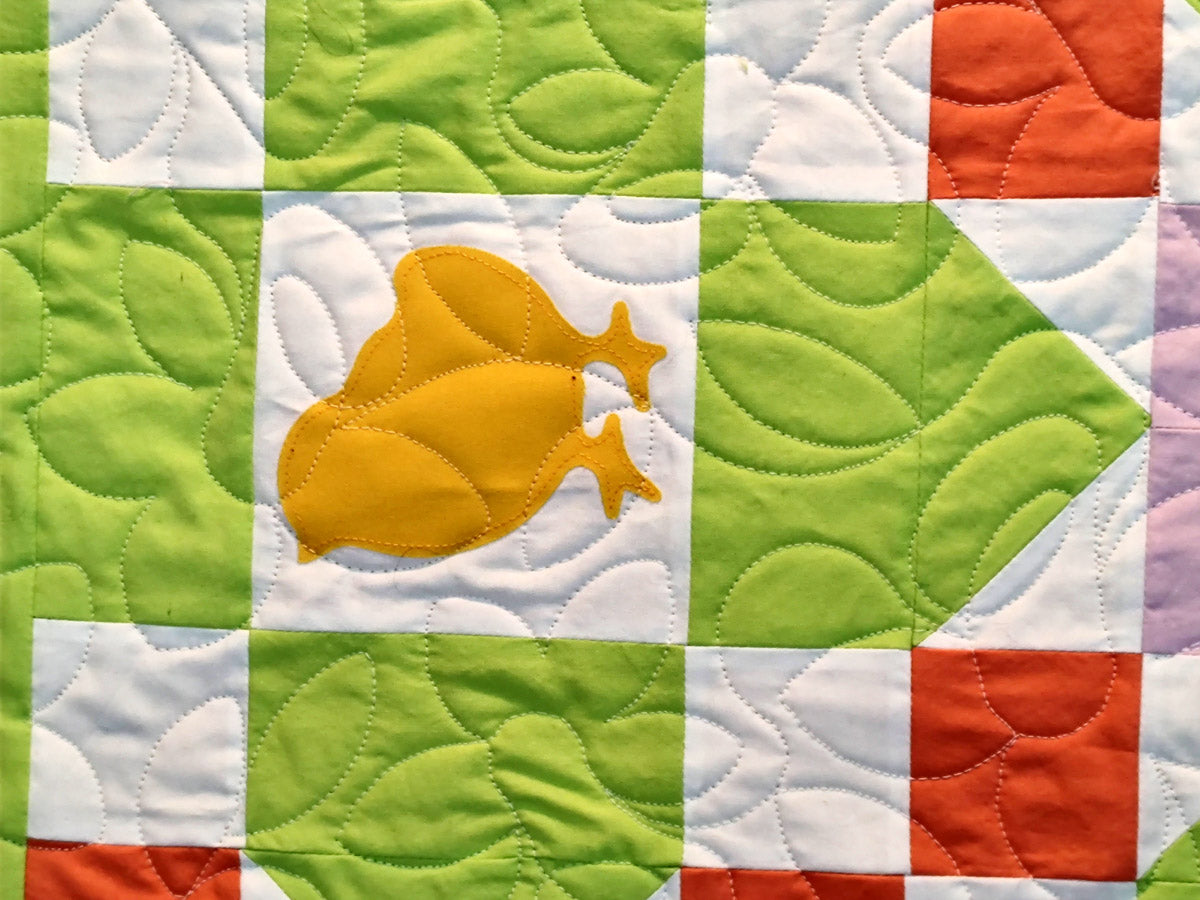 Spring Chicks modern baby quilt