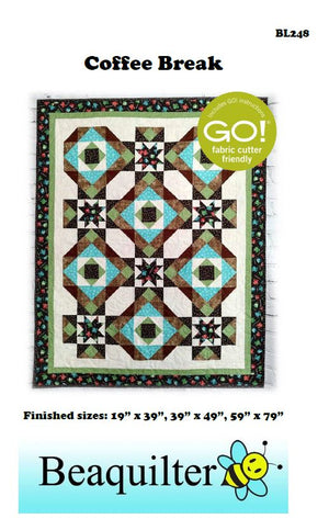 BL248 Coffee Break Quilt pattern 3 sizes Accuquilt friendly rotary cutting included