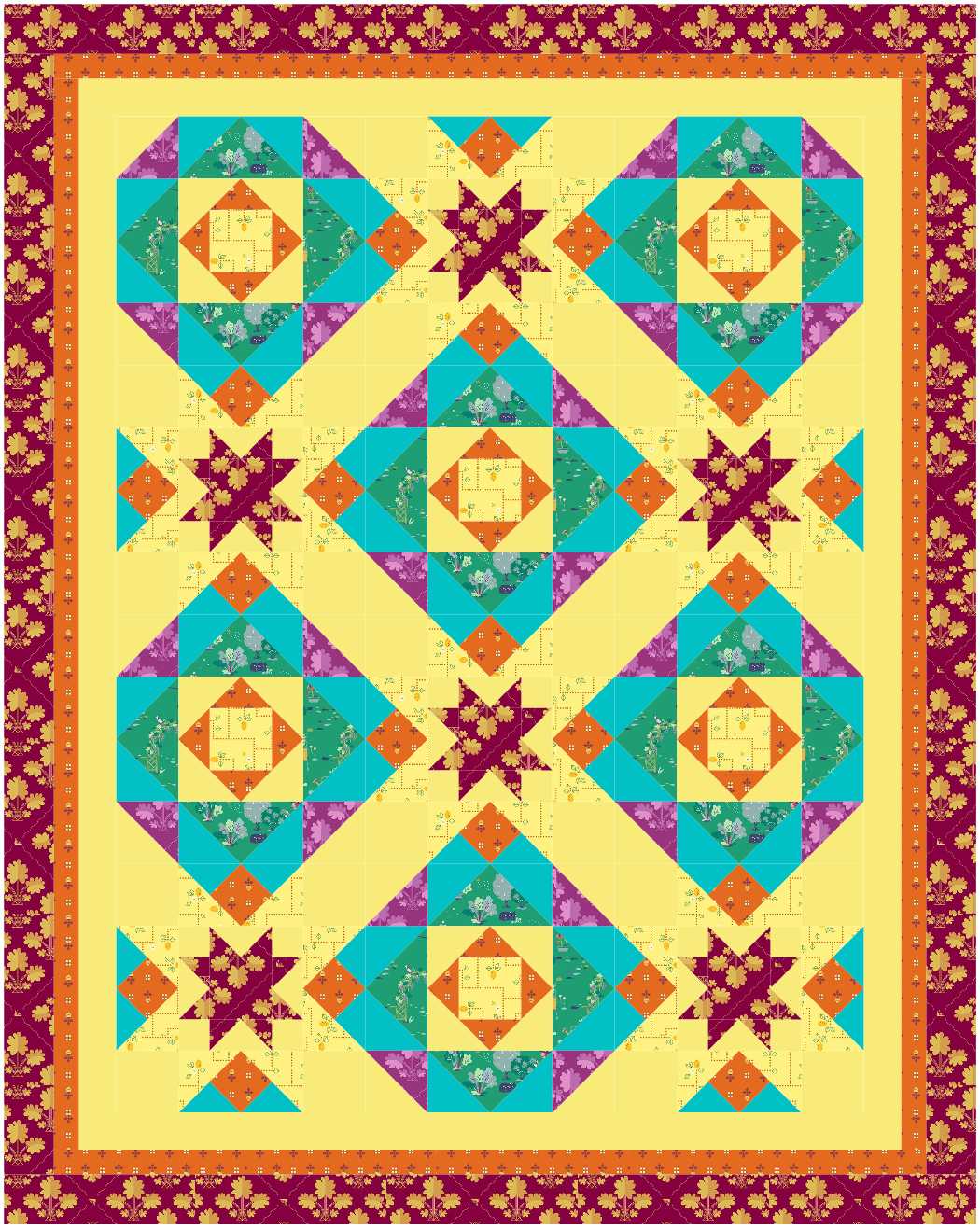BL248 Coffee Break Quilt KIT MEDIUM Norahs Garden