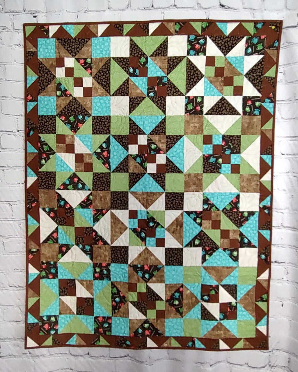 Coffee Wind Modern lap quilt
