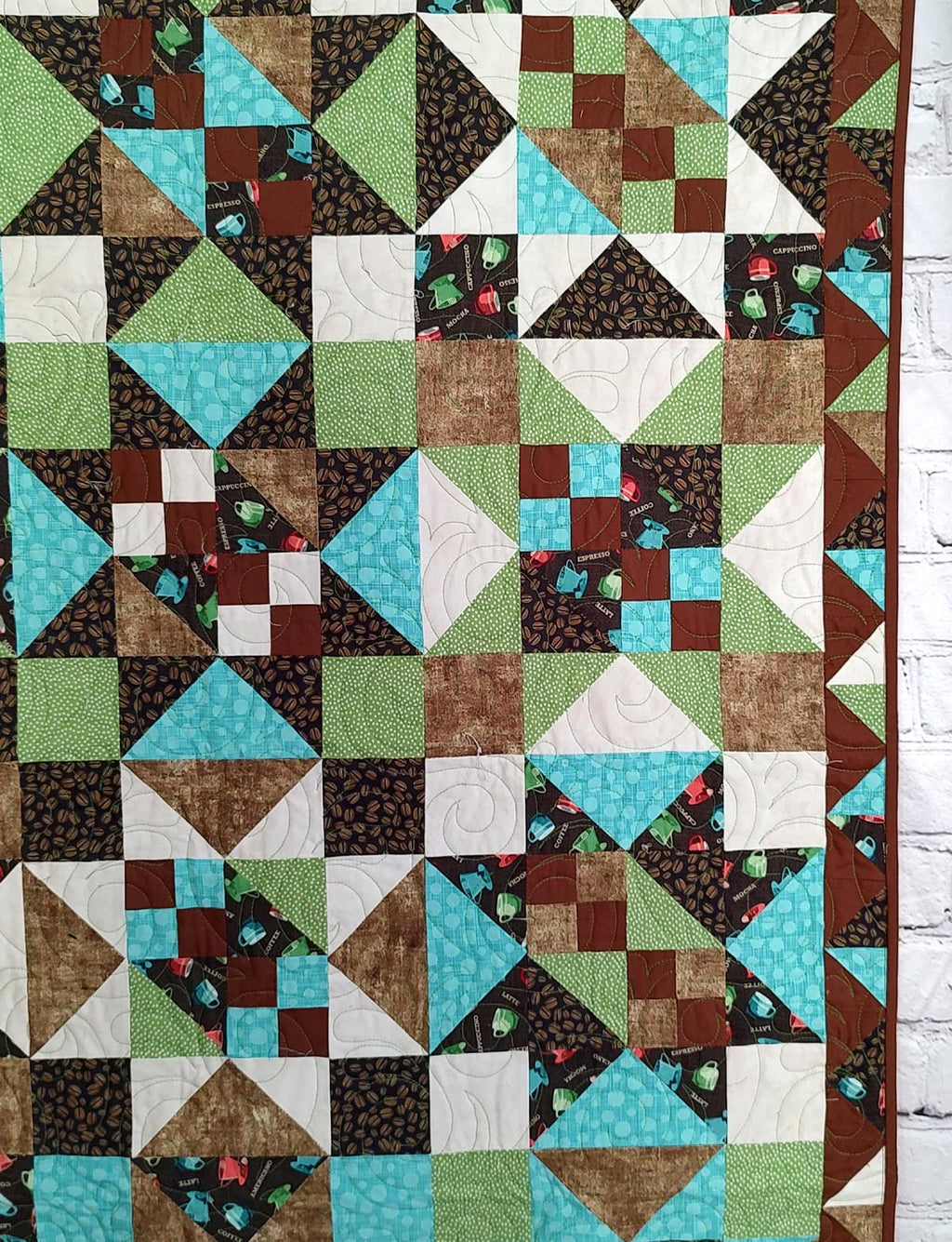Coffee Wind Modern lap quilt