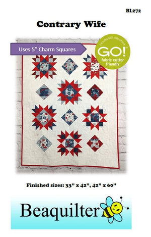 BL272 Contrary Wife Quilt pattern 2 sizes charm pack and Accuquilt friendly