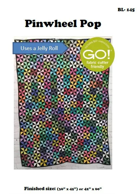 BL145 Pinwheel Pop Quilt Pattern from Jelly Rolls!