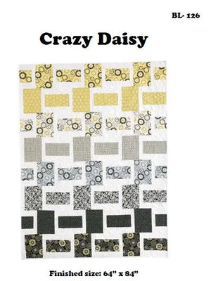 BL126 Crazy Daisy EASY quilt pattern half yard of 8 fabrics plus background strip piecing RETIRING