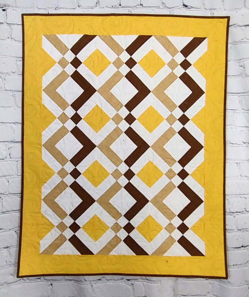 Arrowhead Yellow and Brown Retro baby lap quilt