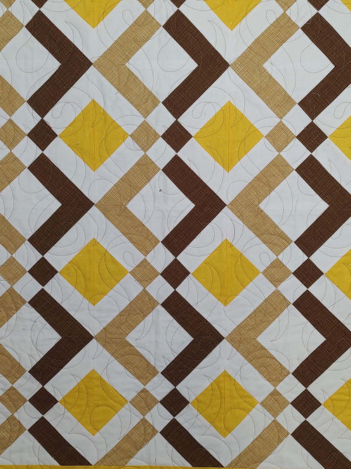 Arrowhead Yellow and Brown Retro baby lap quilt