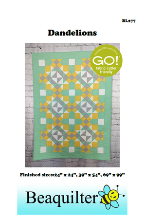BL277 Dandelions Quilt pattern 3 sizes Accuquilt Friendly