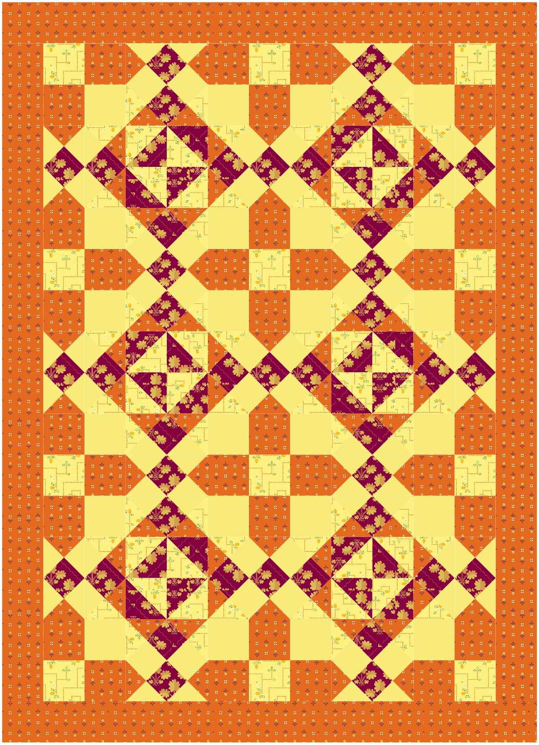 BL277 Dandelions quilt fabric KIT MEDIUM Norahs garden