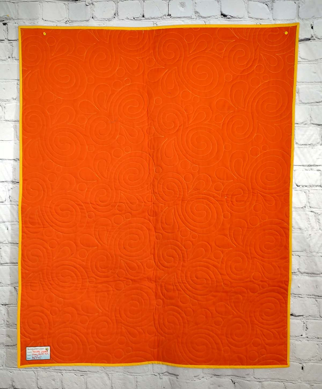 Modern Double Crossed Boy Orange and Blue lap quilt