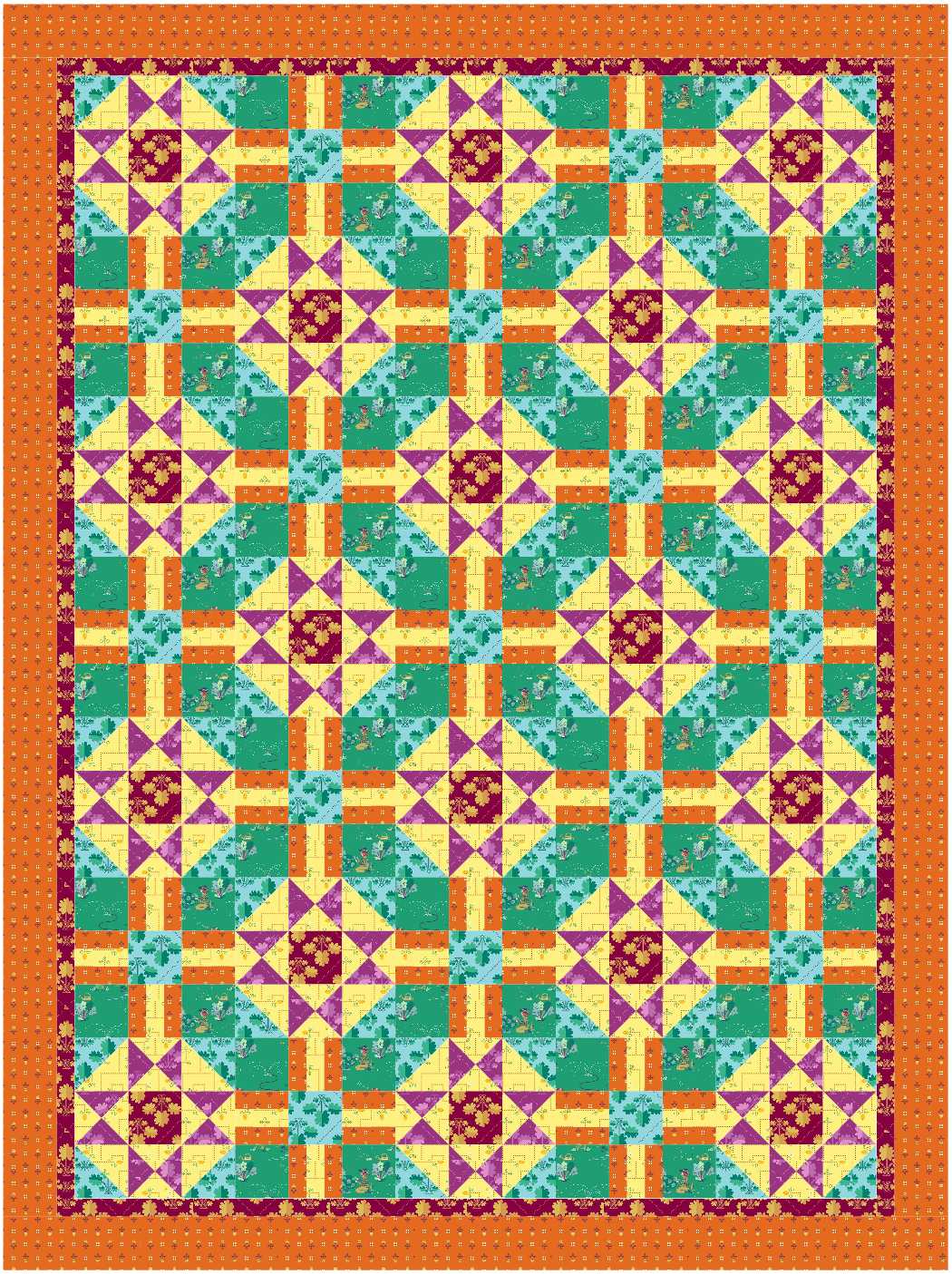 BL242 Election quilt KIT L Noras Garden