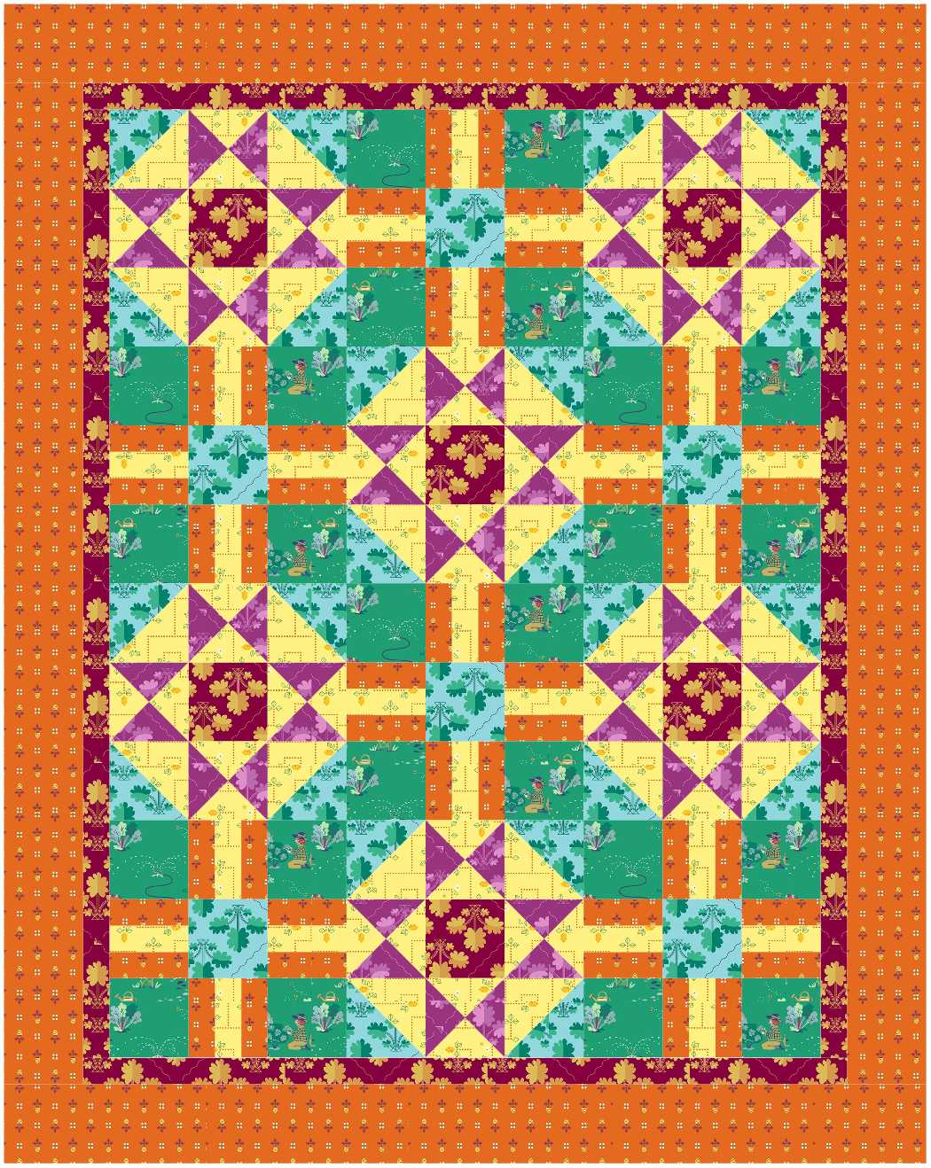 BL242 Election quilt KIT M Noras Garden