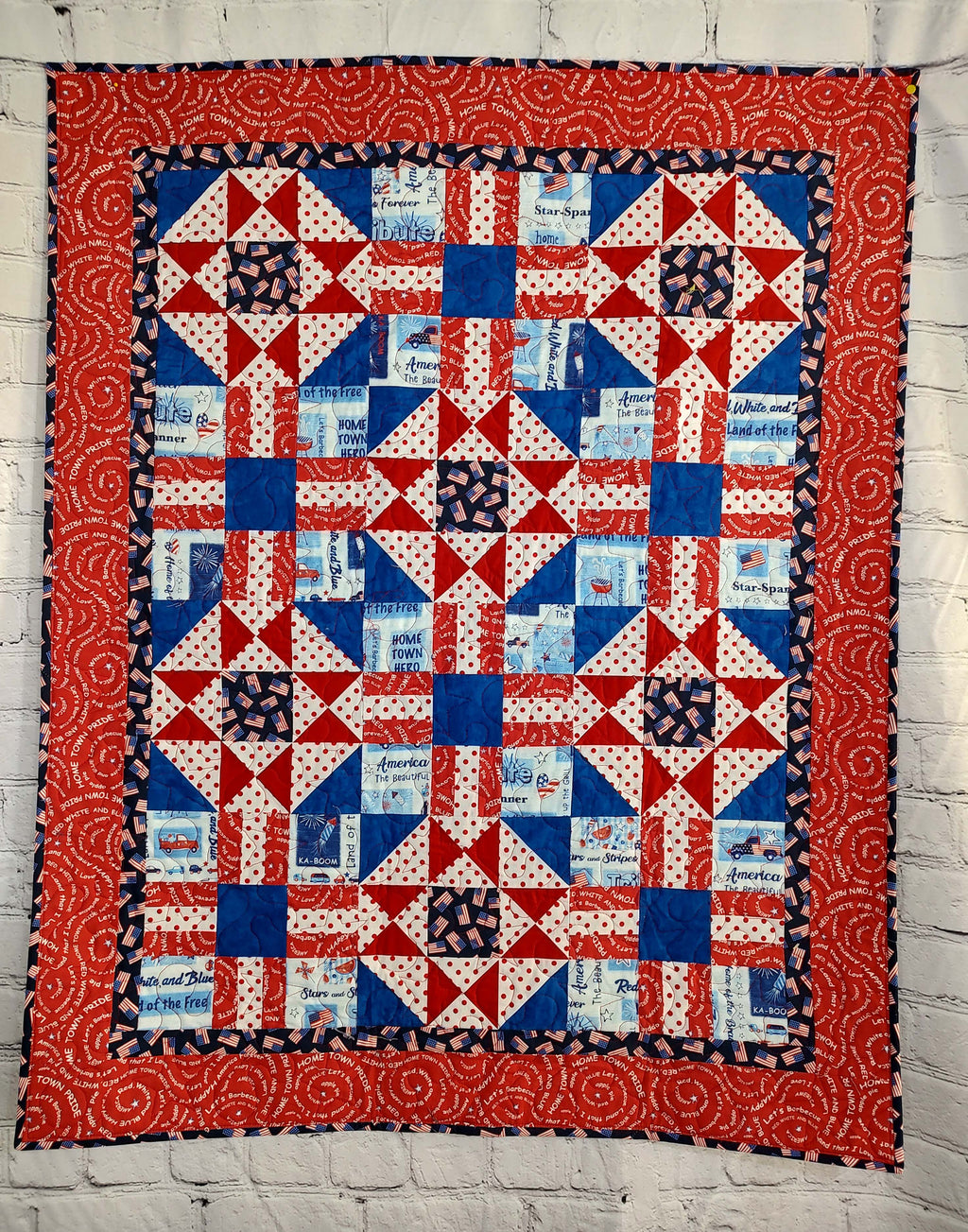 Election Patriotic REd White and Blue baby lap quilt
