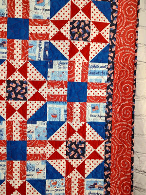 Election Patriotic REd White and Blue baby lap quilt