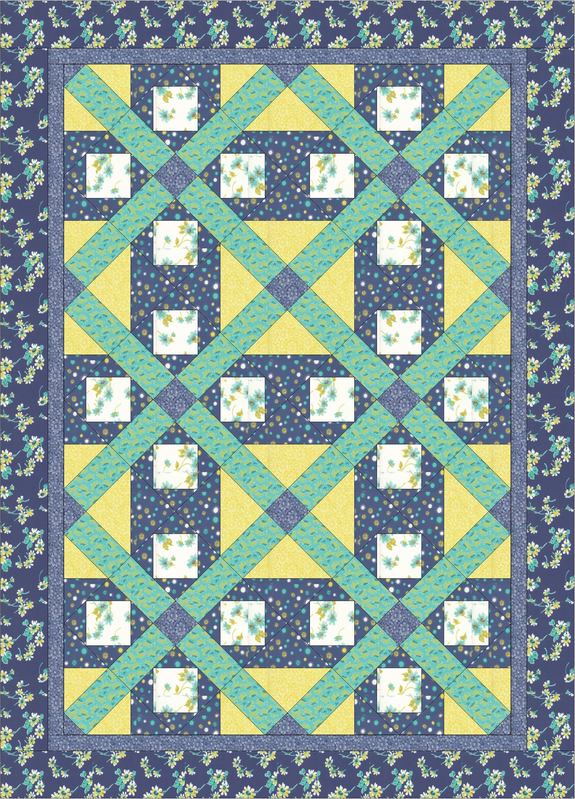 BL160 Eve Accuquilt friendly Quilt Pattern, rotary cutting instructions also included