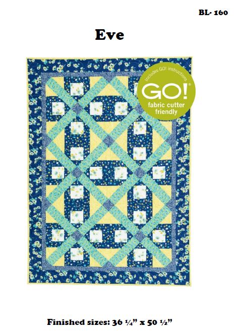 BL160 Eve Accuquilt friendly Quilt Pattern, rotary cutting instructions also included