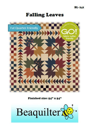 BL241 Falling Leaves Quilt pattern Accuquilt friendly rotary cutting and templates always included