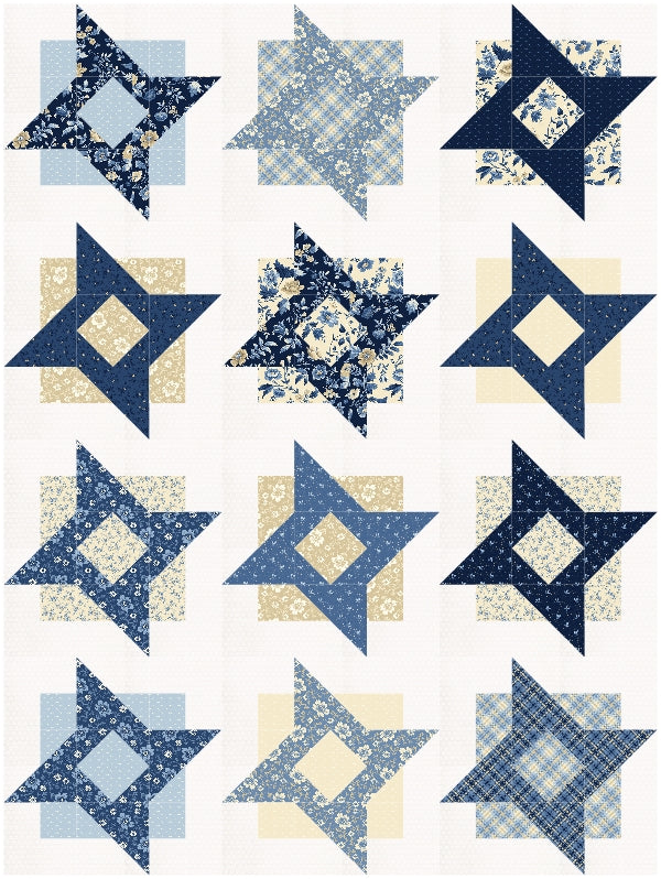 BL216 Fine China 10" squares Layer Cake Quilt pattern Accuquilt friendly templates and rotary cutting instructions always included