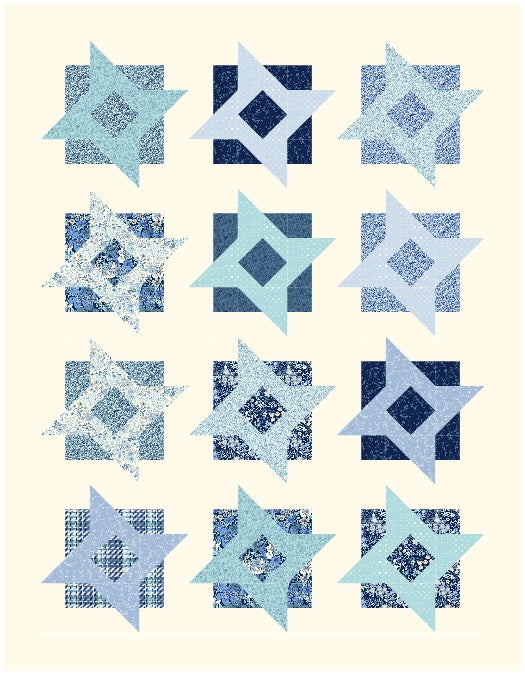 BL216 Fine China 10" squares Layer Cake Quilt pattern Accuquilt friendly templates and rotary cutting instructions always included