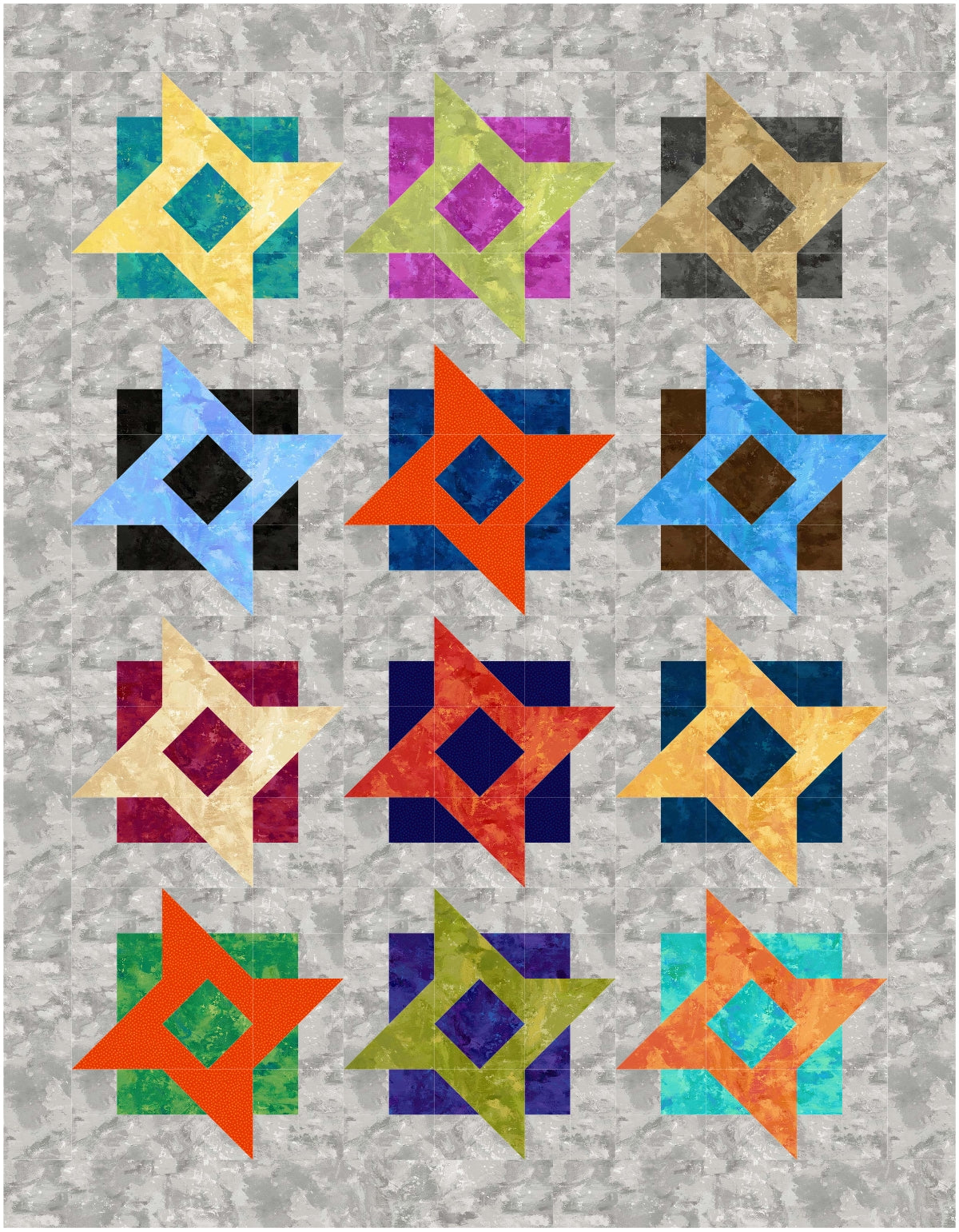 BL216 Fine China 10" squares Layer Cake Quilt pattern Accuquilt friendly templates and rotary cutting instructions always included