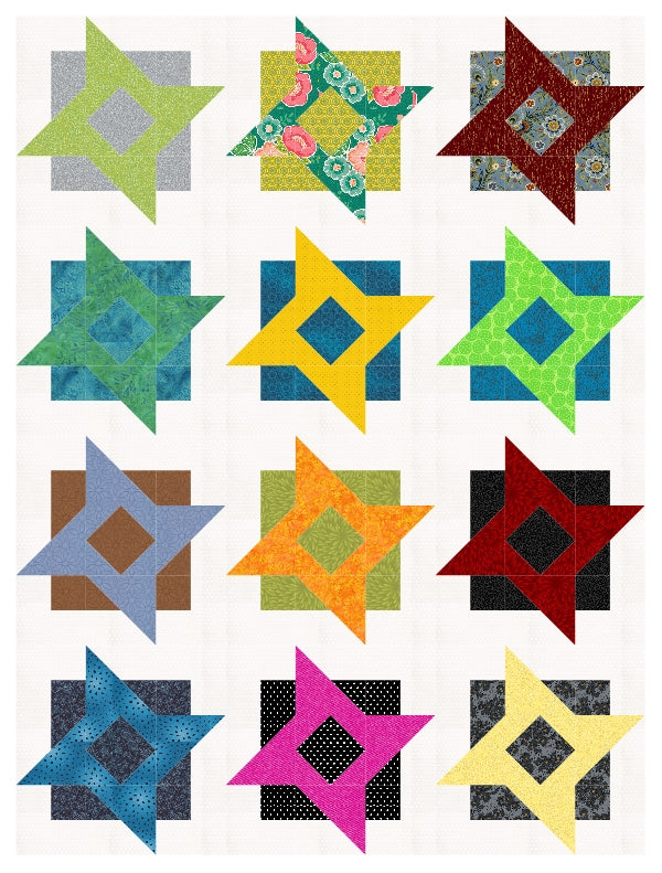 BL216 Fine China 10" squares Layer Cake Quilt pattern Accuquilt friendly templates and rotary cutting instructions always included