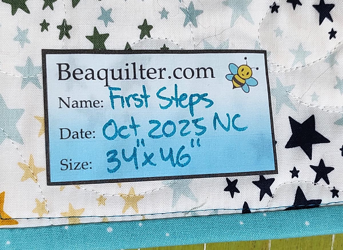 First Steps floral turquoise and yellow baby quilt