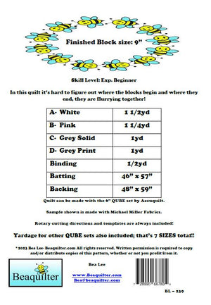 BL239 Flurries Quilt pattern Accuquilt friendly rotary cutting and templates always included