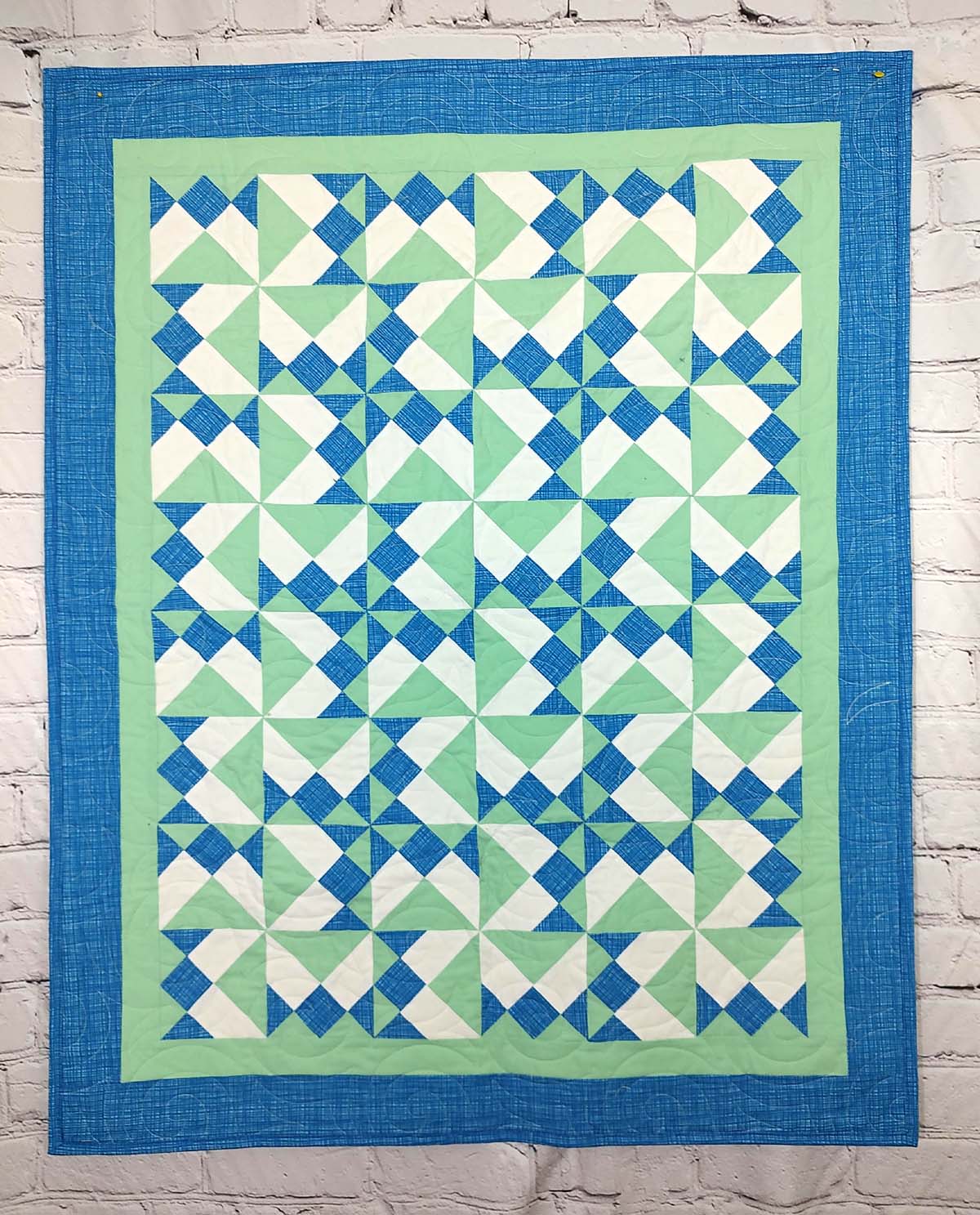 Flying Fish modern Baby Boy Quilt