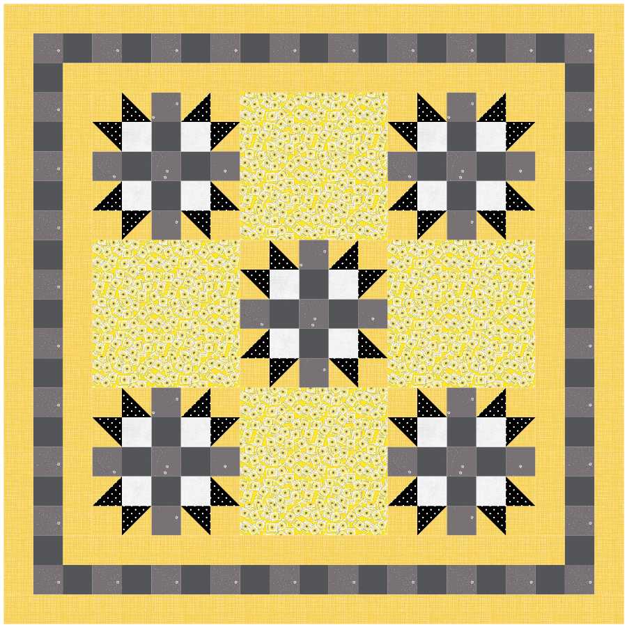 BL162 Forest Flowers Quilt Kit Sunflower