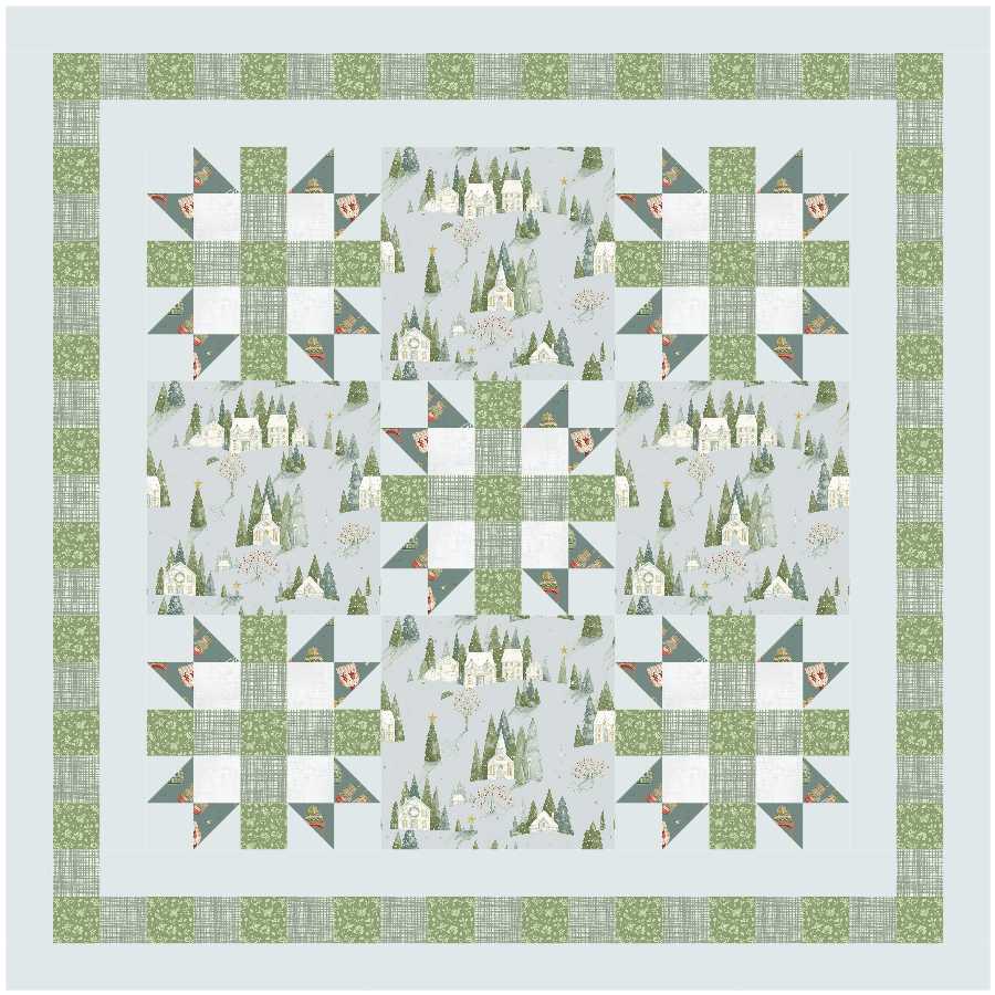 BL162 Forest Flowers Quilt Kit Winter