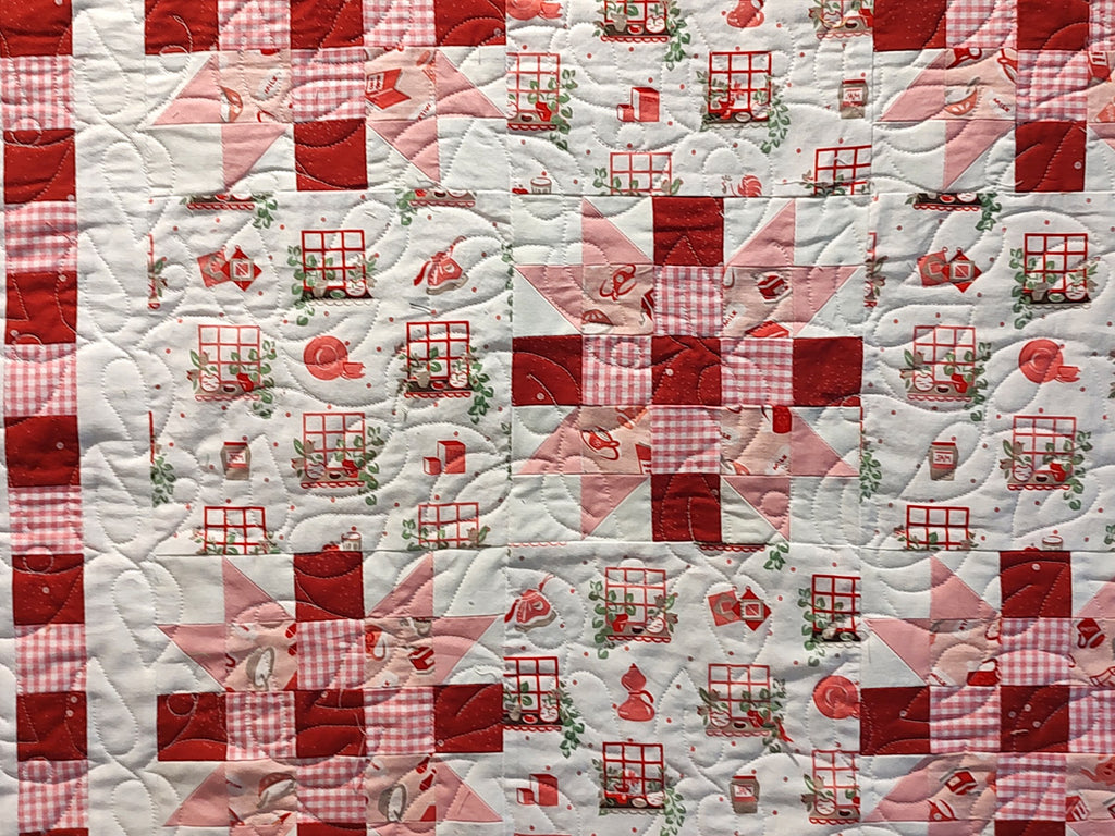 Pink Tea Window Wall hanging baby quilt