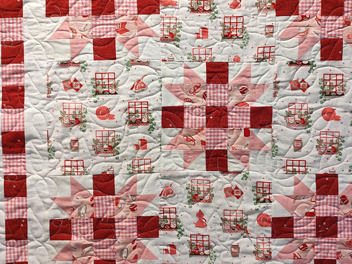 Pink Tea Window Wall hanging baby quilt
