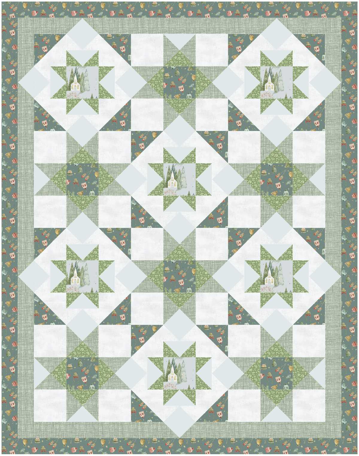 BL205 Frozen Pond Quilt Fabric Kit
